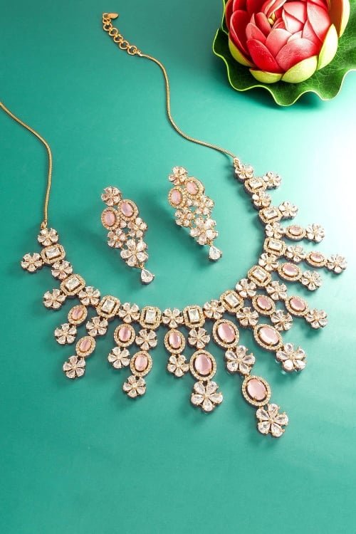 Alloy Diamond Necklace Set
