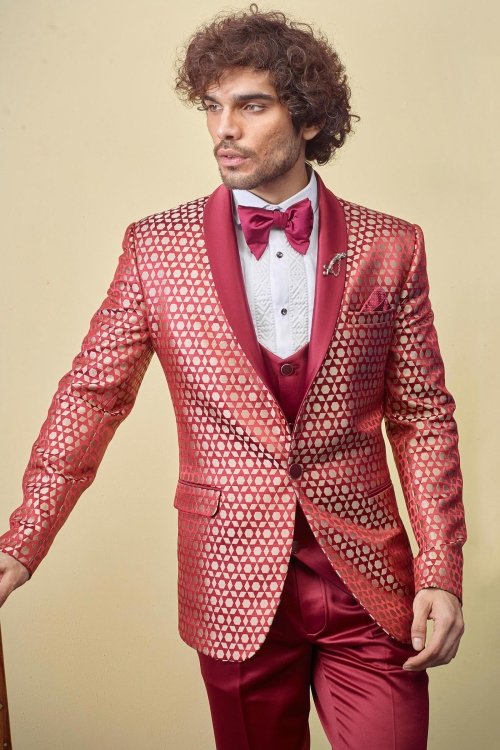 Red Imported 4 Piece Suit