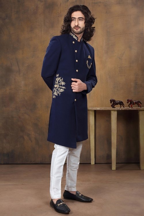 Blue Imported Indo Western Suit