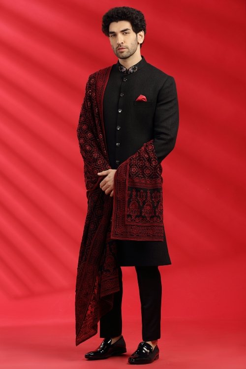 Black Imported Indo Western Suit