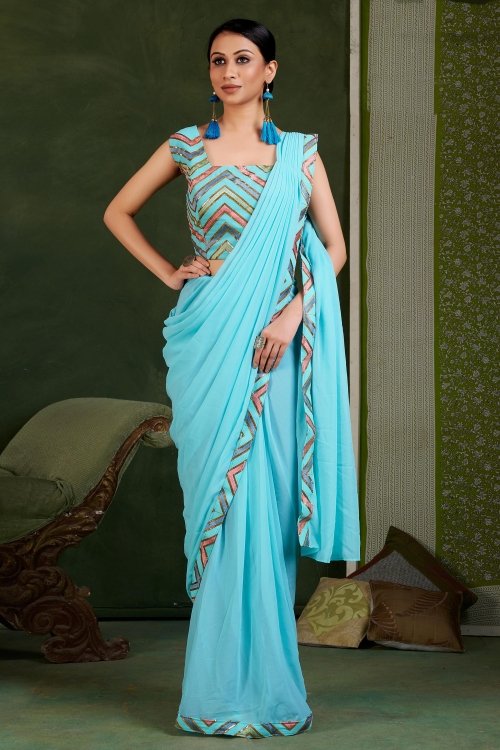 Imported Lycra Pre Stitched Saree