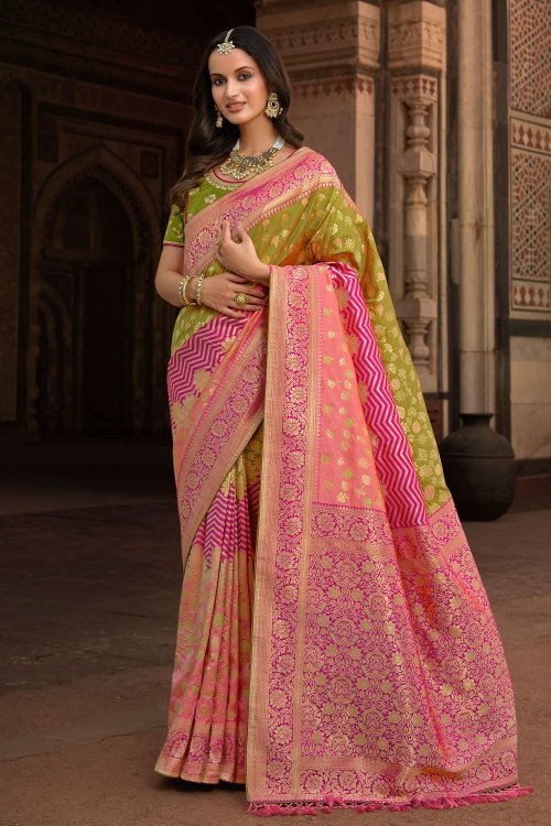 Multi Colored Silk Traditional Woven Saree