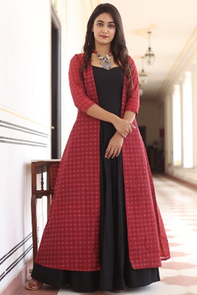 anarkali suit with shrug