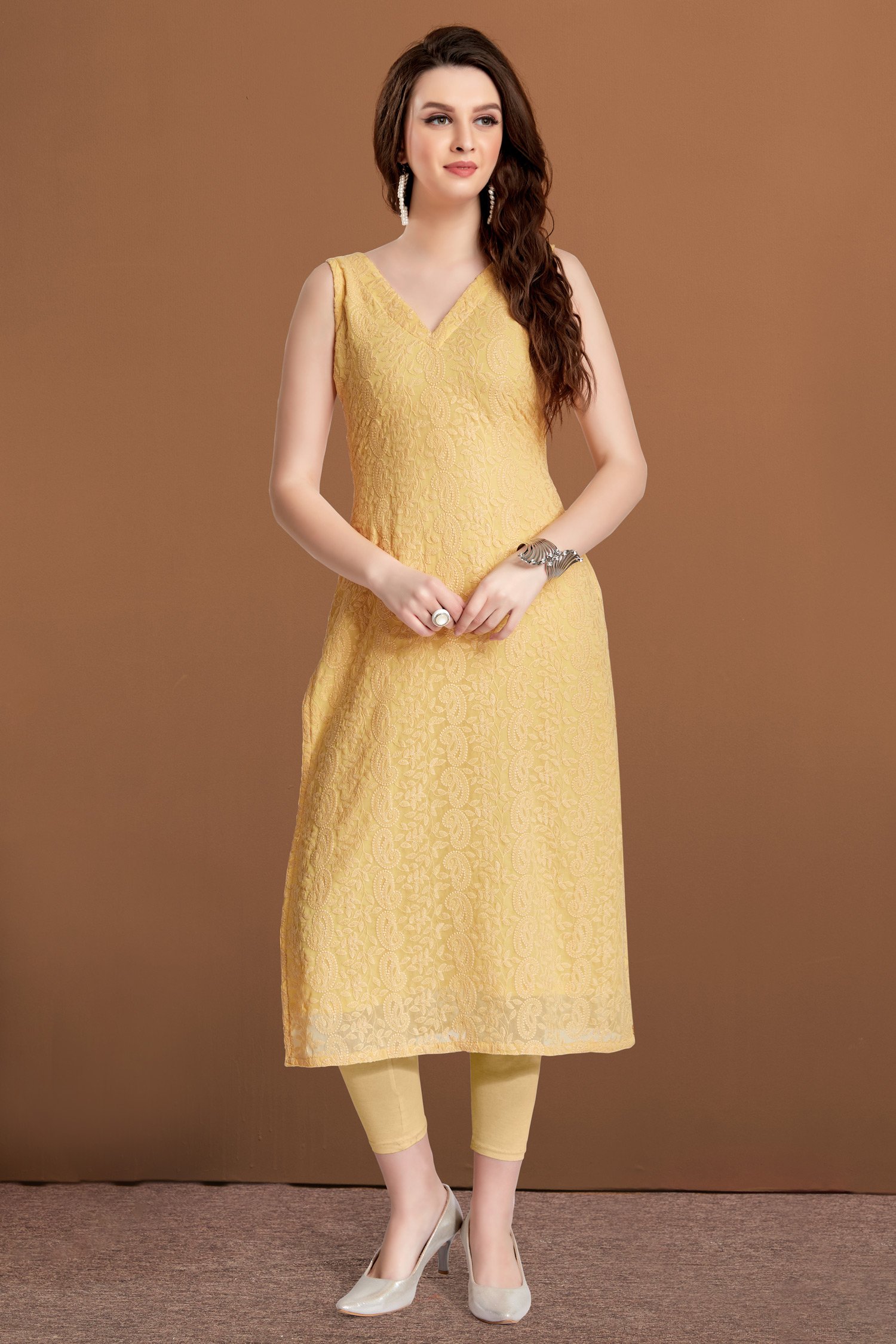 beige colour kurti online