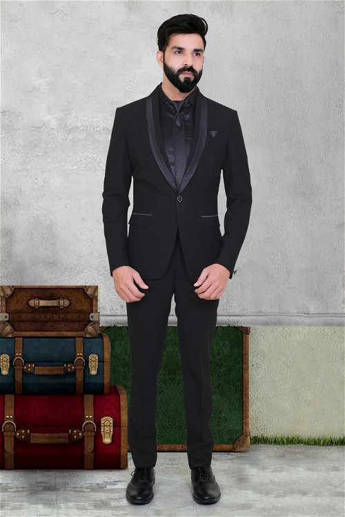 Black Rayon 3 Piece Suit