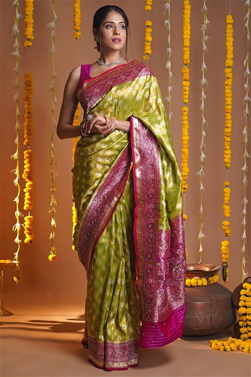 Green Silk Traditional Woven Saree