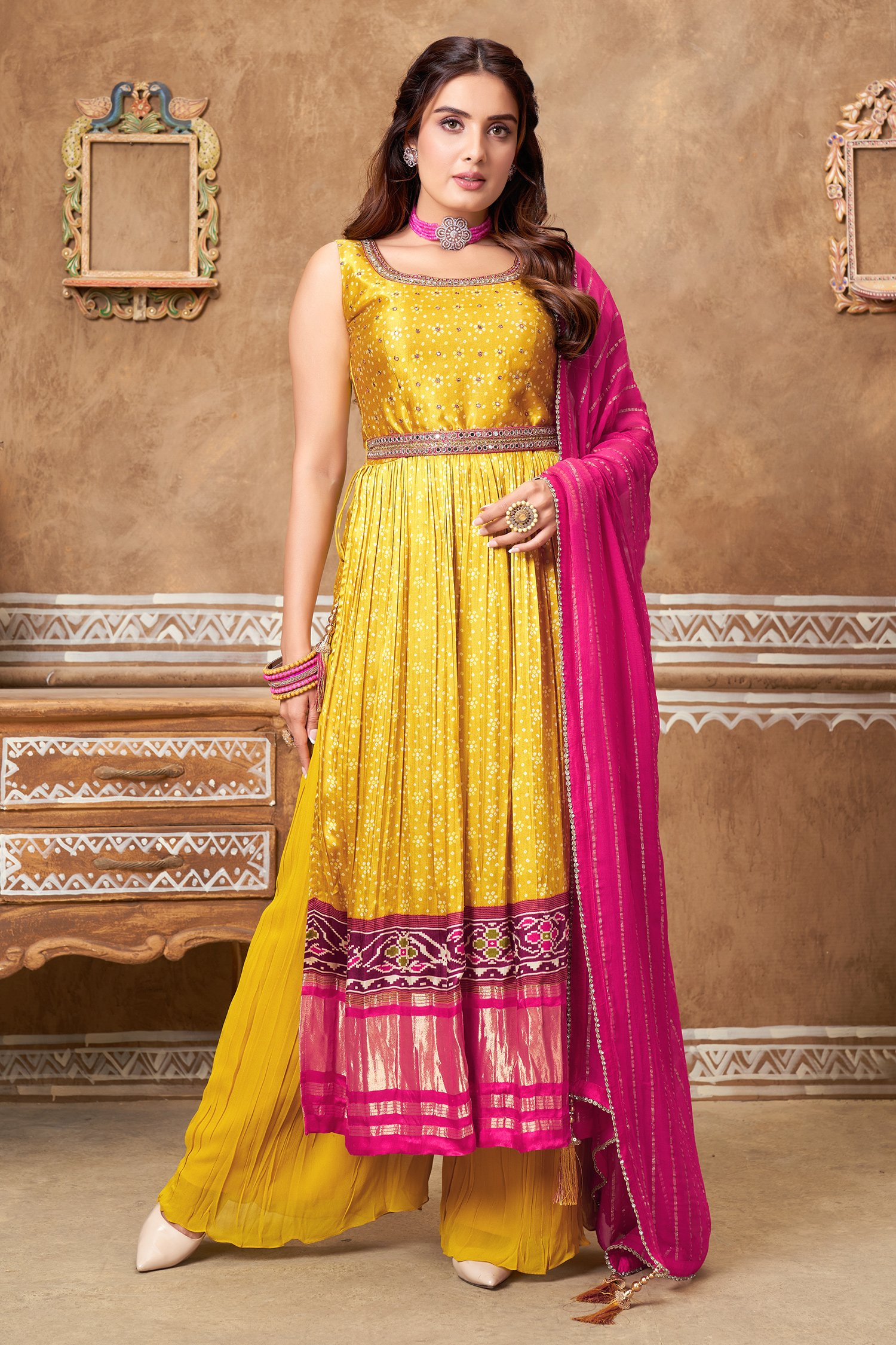 yellow colour salwar suit design